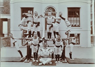 Gymnastics display at the Boys Home Industrial School, London, 1900. Artist: Unknown.