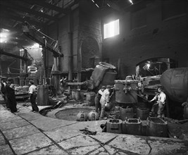 Steel production at the Cammell Laird works, Penistone, Yorkshire, 1913