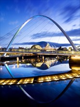 Gateshead Millennium Bridge connecting Gateshead and Newcastle upon Tyne, 2008.   Artist