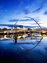 Gateshead Millennium Bridge connecting Gateshead and Newcastle upon Tyne, 2008.   Artist