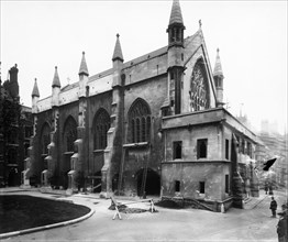 Bomb damage to Lincoln's Inn Chapel, London, October 1915