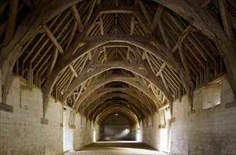 Interior of Bradford-on-Avon Tithe Barn, Wiltshire