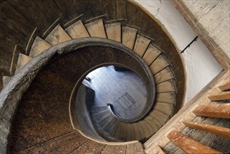 Circular staircase leading down to the water bastion, Upnor Castle, Upper Upnor, Kent