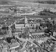 Rochester Cathedral and the River Medway, Kent, April 1947