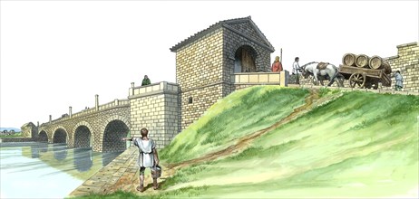 Hadrian's Wall Chesters Bridge Abutment, c2rd century, (1990-2010)