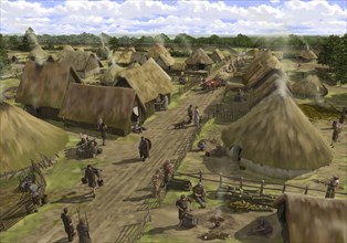 Iron Age town at Silchester, from north towards southern entrance, (c1990-2010)