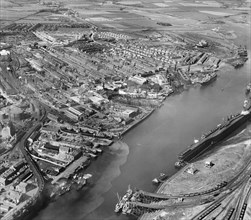 Blyth Harbour and town, Northumberland, 1948