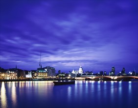 River Thames at night, c1990-2010