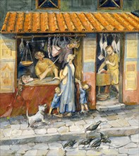 'At the Butcher's Shop', c2nd-3rd century, (c1990-2010) Artist