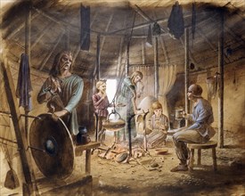 Inside an Iron Age house, c5th century BC, (c1990-2010)