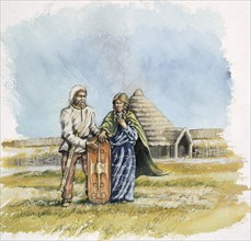 Iron Age Man and Woman, c400BC, (c1990-2010)
