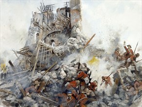 Destruction of the Keep, English Civil War, Scarborough Castle, 1645, (c1990-2010)