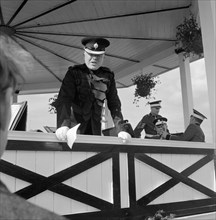 Conductor of the Band of the Coldstream Guards, Royal Agricultural Show, Newcastle upon Tyne, 1956