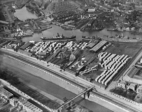 Timber yards at Baltic Wharf, Canada Wharf and Cumberland Wharf, Bristol, 1921