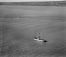 Middle Whitton Lightship on the River Humber, East Riding of Yorkshire, 1948