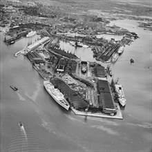 Southampton Docks from the south, Hampshire, 1950