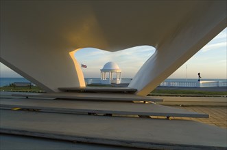 Bandstand and seafront shelter in front of the De La Warr Pavilion, Bexhill-on-Sea, Sussex, 2006