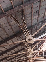 Cast iron roof struts, Ditherington Flax Mill, Ditherington, Shrewsbury, Shropshire, c2016