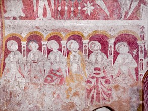 Wall painting in the chancel of St Mary's Church, Kempley, Gloucestershire, c2010
