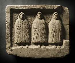 Three genii relief, Housesteads Fort, Hadrian's Wall, Northumberland, c2012