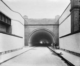 South entrance to the Rotherhithe Tunnel during construction, Southwark, London, 1908