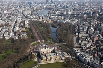 Buckingham Palace and St James's Park, Westminster, London, 2015