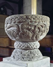Norman font, Church of St Cassian, Chaddesley Corbett, Worcestershire, c2006