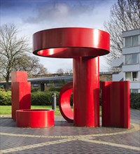 Sculpture outside the Rootes Building, University of Warwick, Coventry, Warwickshire, 2015