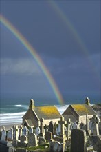 Rainbow over Barnoon Cemetery, St Ives, Cornwall, 2011