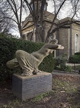 Reclining Woman', sculpture by Karel Vogel, Great West Road, Hammersmith, London, 2016