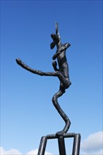 The Cricketer', sculpture by Barry Flanagan, Jesus College, Cambridge, Cambridgeshire, 2015