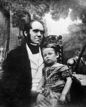 Charles Darwin and his son, Down House, Downe, Kent, 1842