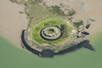 Aerial view of Fort Darnet, River Medway, Kent, c2010s(?)