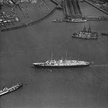 The Royal Yacht 'Britannia' in Portsmouth Harbour, Hampshire, 1959
