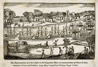 The Representation of a Seafight on the Serpentine River, in commemoration of Peace in 1814'