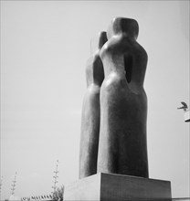 Contrapuntal Forms', sculpture by Barbara Hepworth, Festival of Britain, Lambeth, London, 1951