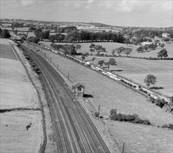 Traffic jam on the Preston-Lancaster Road, Lancashire, July 1951