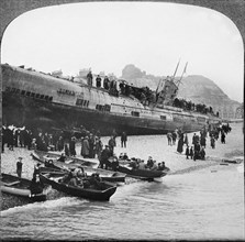 German U-boat U-118 aground on Hastings Beach, Sussex, 1919