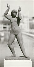 Sculpture by Karin Jonzen of a female nude, Festival of Britain, South Bank, London, 1951