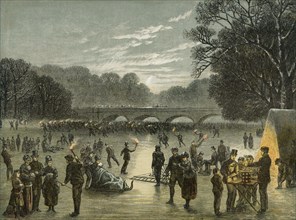 Skating on the Serpentine in Hyde Park, London, c1850