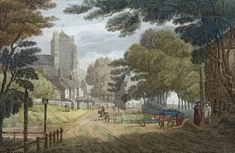 Entrance to Hastings, East Sussex, from Old London Road, showing All Saints' Church, c1790
