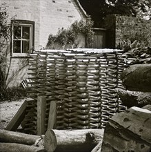 Stack of turned chair legs, Turville, Buckinghamshire, early 20th century