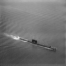 Royal Navy submarine HMS 'Grampus' off Portsmouth, Hampshire, 1962