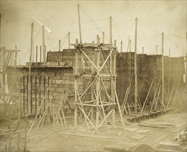 The 'Great Eastern' under construction, Millwall, London, 1855
