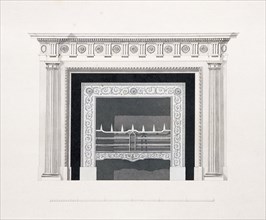 Fireplace in the library, Audley End House, Saffron Walden, Essex, late 18th century