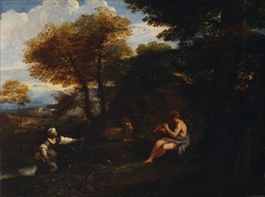 Landscape with a Shepherd and Shepherdess', 17th century