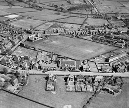 Clutsom and Kemp Ltd elastic factory and adjacent playing field, Ibstock, Leicestershire, 1946