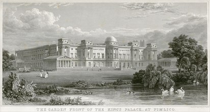 The Garden Front of the King's palace at Pimlico' (Buckingham Palace, London), 1829