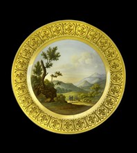 Dessert plate depicting the Battlefield of Bussaco, Portugal, 1810s