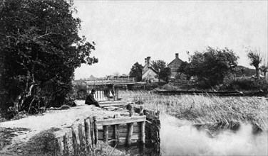Weir and lock keeper's house, St John's Lock, Lechlade, Gloucestershire, c1860-c1887